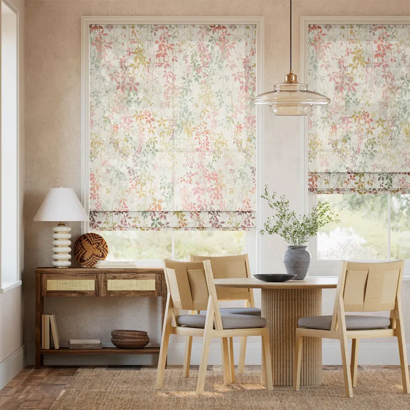 Virginia Creeper Voile Early Autumn Roman Blind
