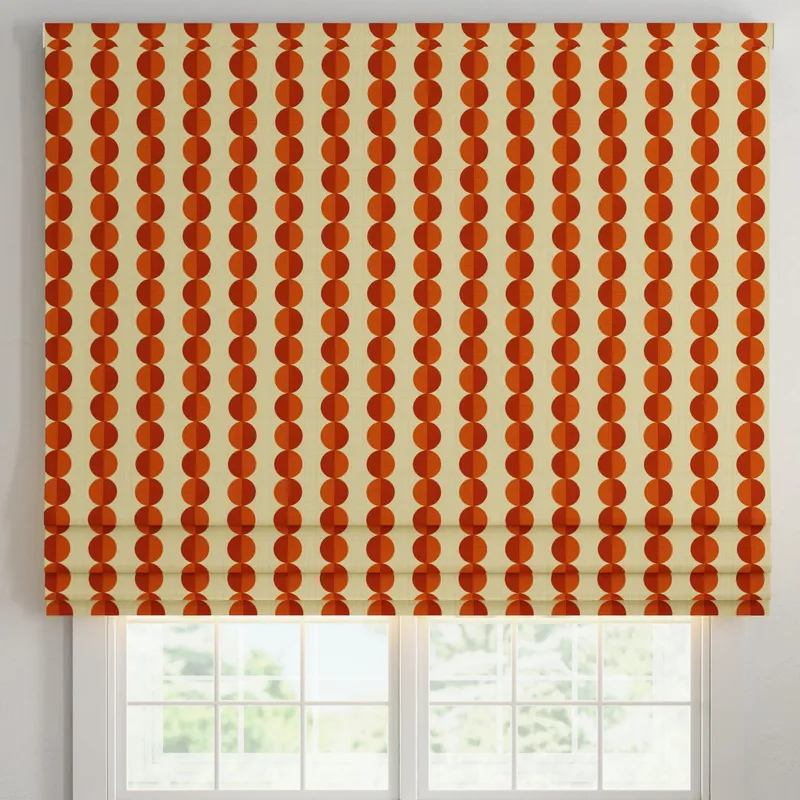 Ante Decor Valencia Printed Cotton Made To Measure Roman Blind Burnt Umber