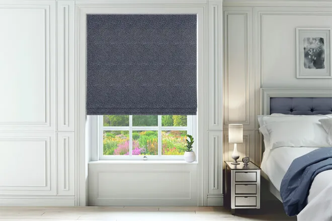 Carpenter Blue - Patterned Roman Blind