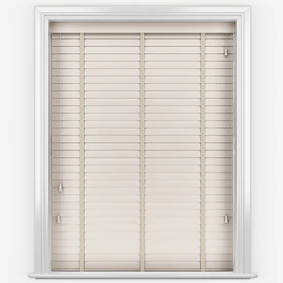 Bamboo Brushed Oyster With Alabaster Tapes Wooden Venetian Blinds