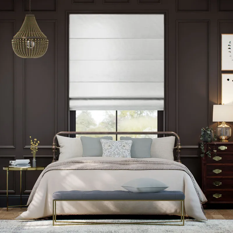 Osaka Faux Silk Silver Mist Roman Blind