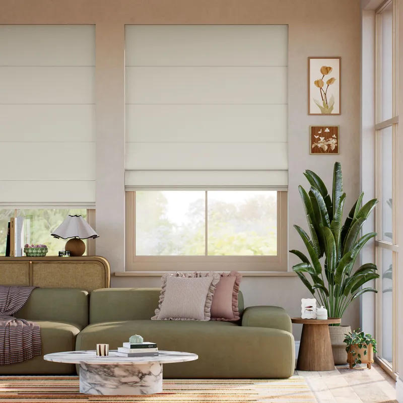 Inara Pure Linen Pebble Roman Blind