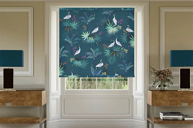 Sara Miller Heron Teal - Designer Roller Blind