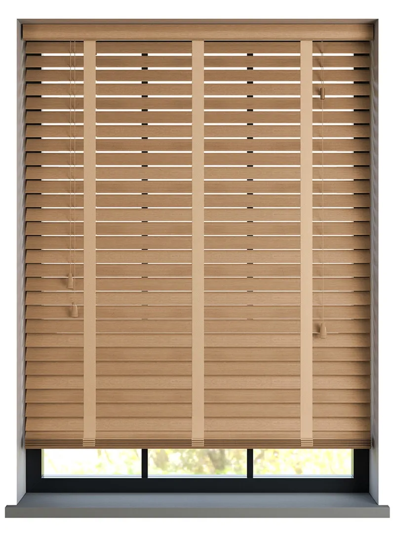 Premium Light Oak Taped Basswood Blind