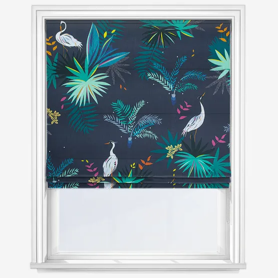 Sara Miller Heron Smokey Blue Roman Blind