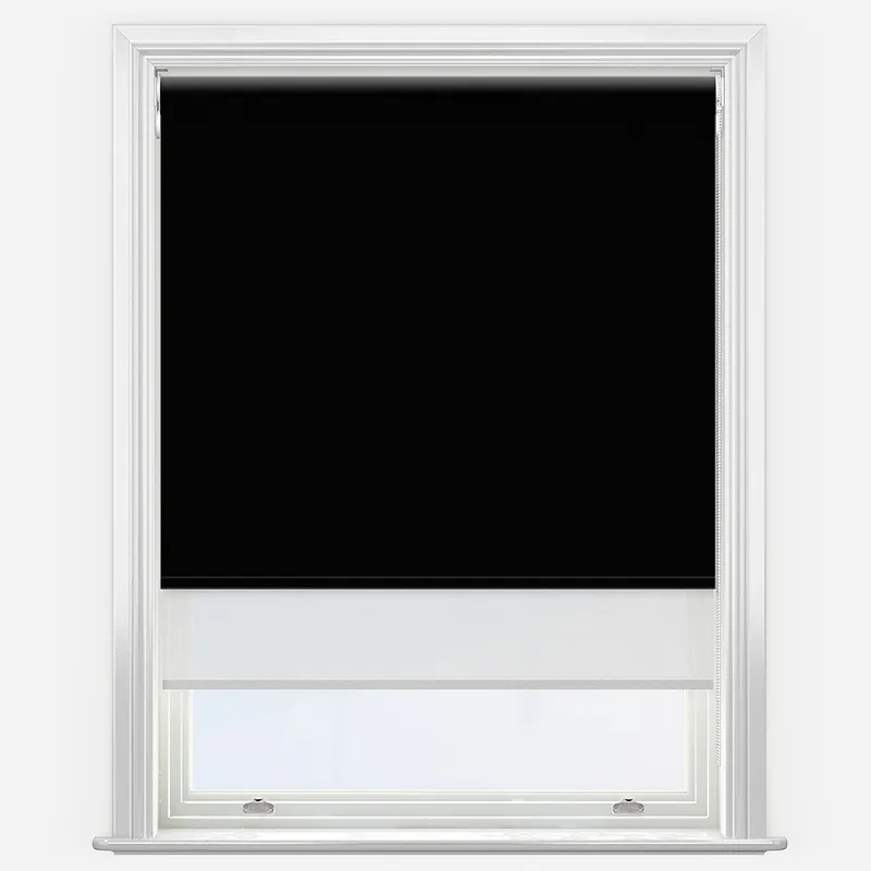Double Roller Aqualuxe Black & White Double Roller Blind