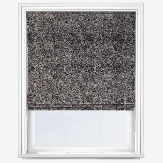 William Morris At Home Marigold Velvet Charcoal Roman Blind