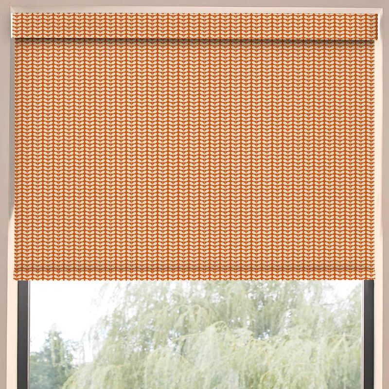 Orla Kiely Tiny Stem Made To Measure Blackout Roller Blind Tomato