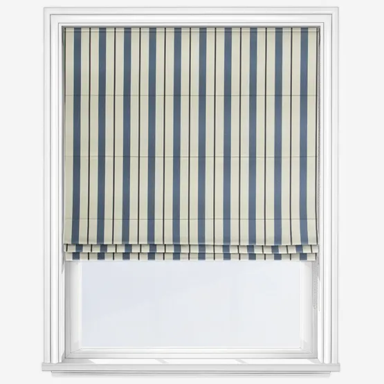 Seaton Stripe Navy Roman Blind