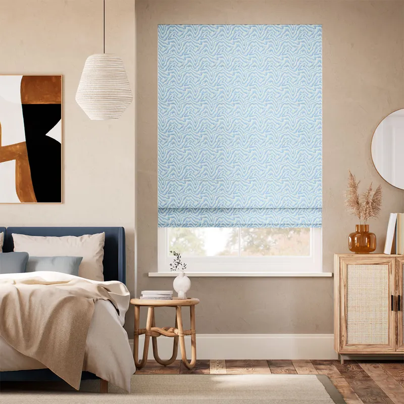 Malachite Cornflower Roman Blind