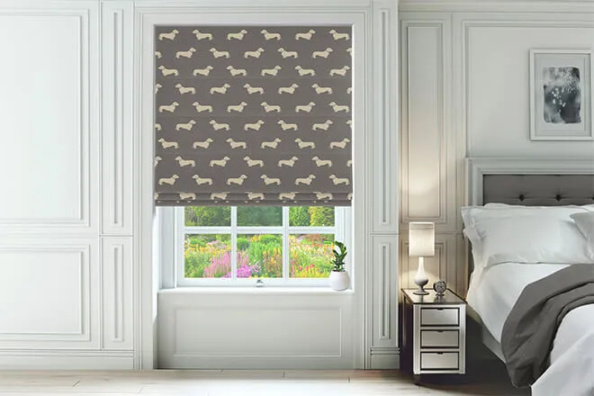 Emily Bond Peggy Smoke - Designer Roman Blind