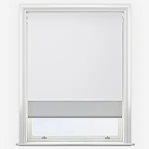 Supreme Blackout White & Sunvue Dove Grey Double Roller Blind