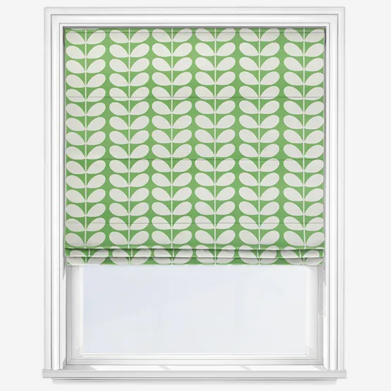 Orla Kiely Solid Stem Green Roman Blind