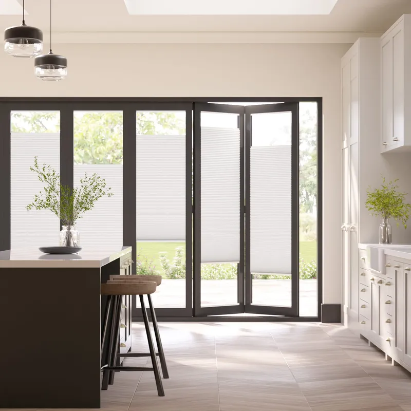 Bifold Adapt Duoluxe Ice White Pleated Blind