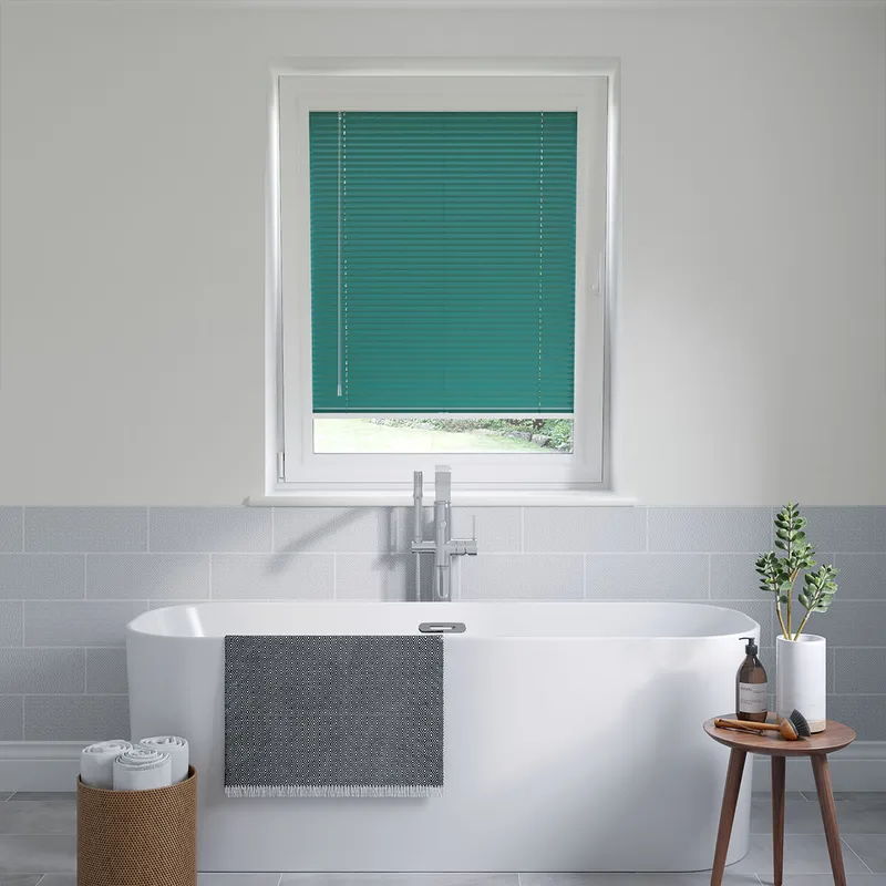 Perfect Fit Proud Peacock Green Venetian Blinds 25mm