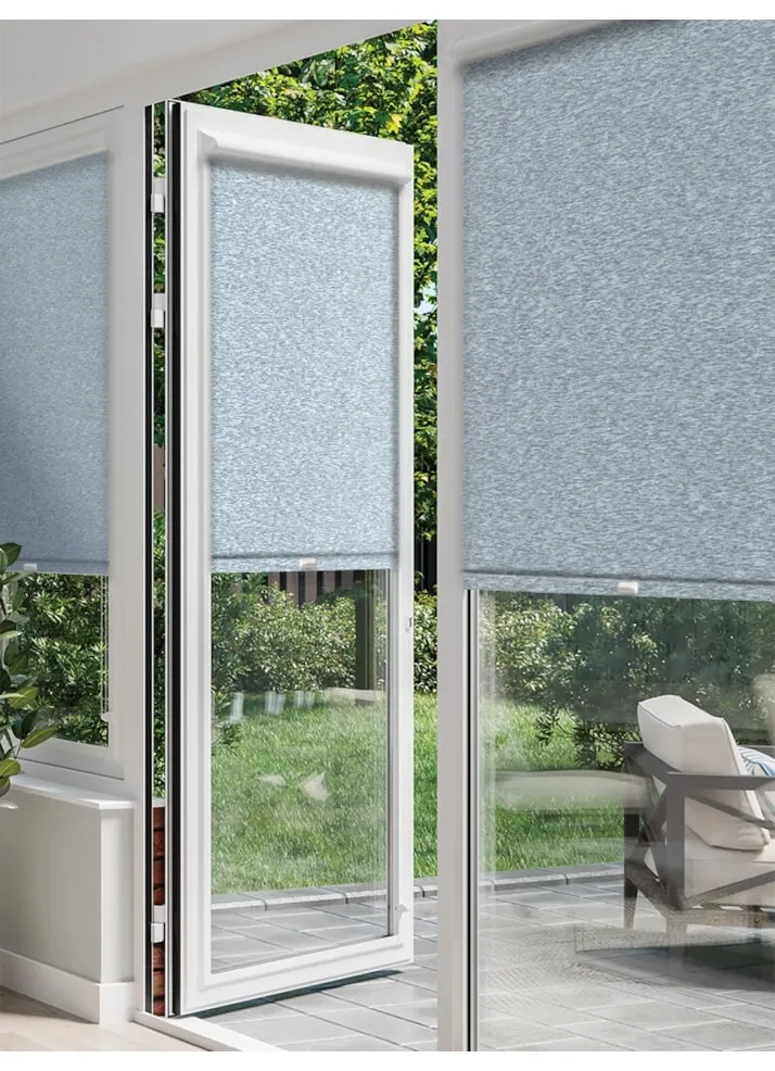 Amsterdam Grey Blue Perfect Fit® Roller Blind