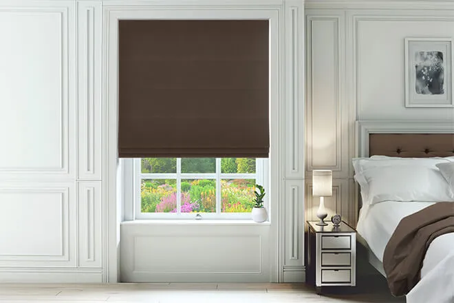 Omni Brown - Velvet Twist Fit No Drill Roman Blind