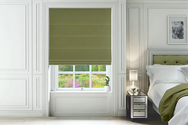 Firenze Olive - Velour Roman Blind