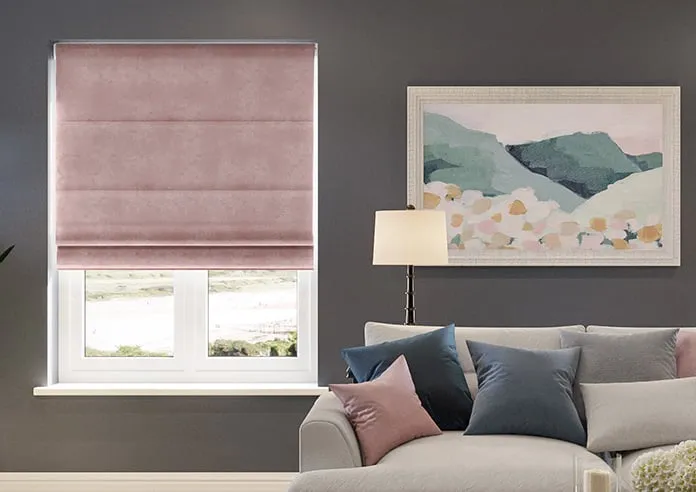 Florence Faux Suede Petal Pink - Roman Blind