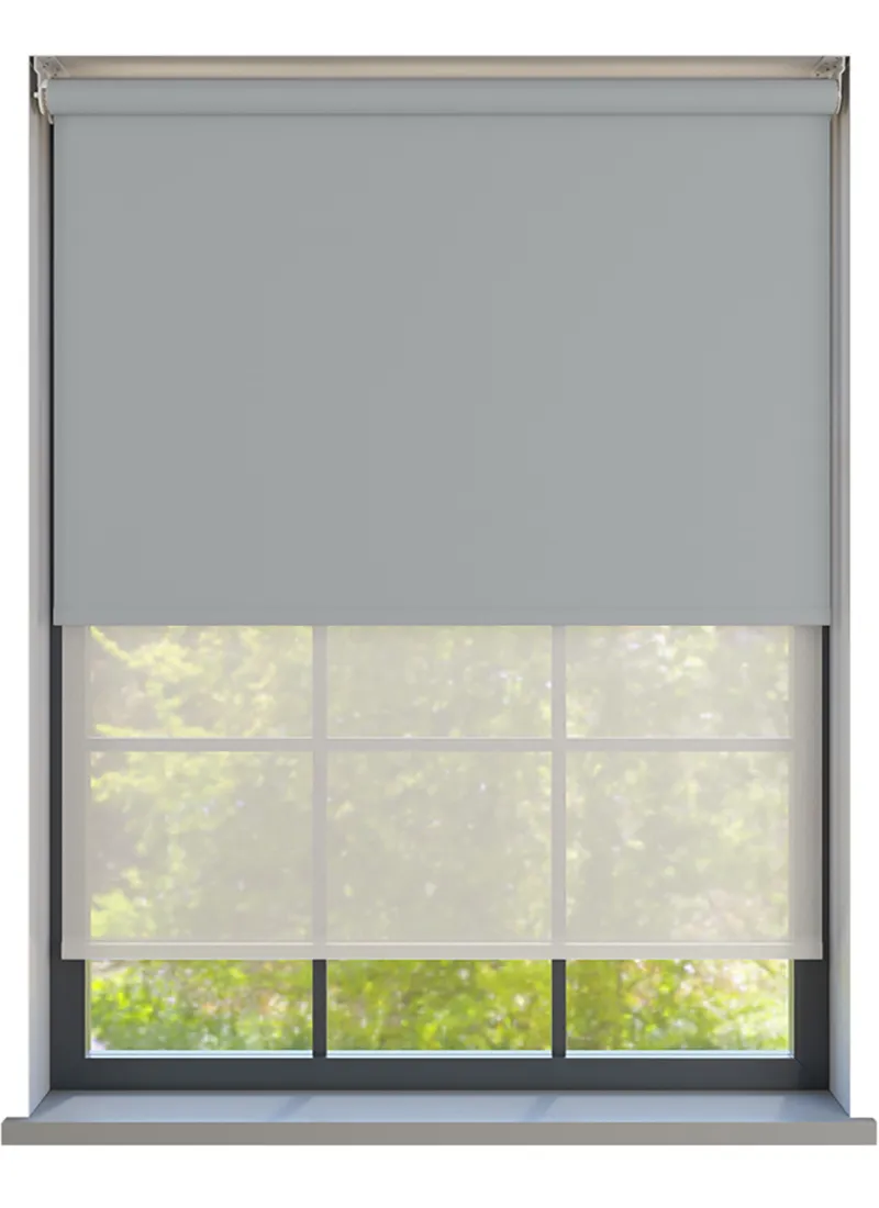 Amor Grey Mist With Haze Pure Double Roller Blind