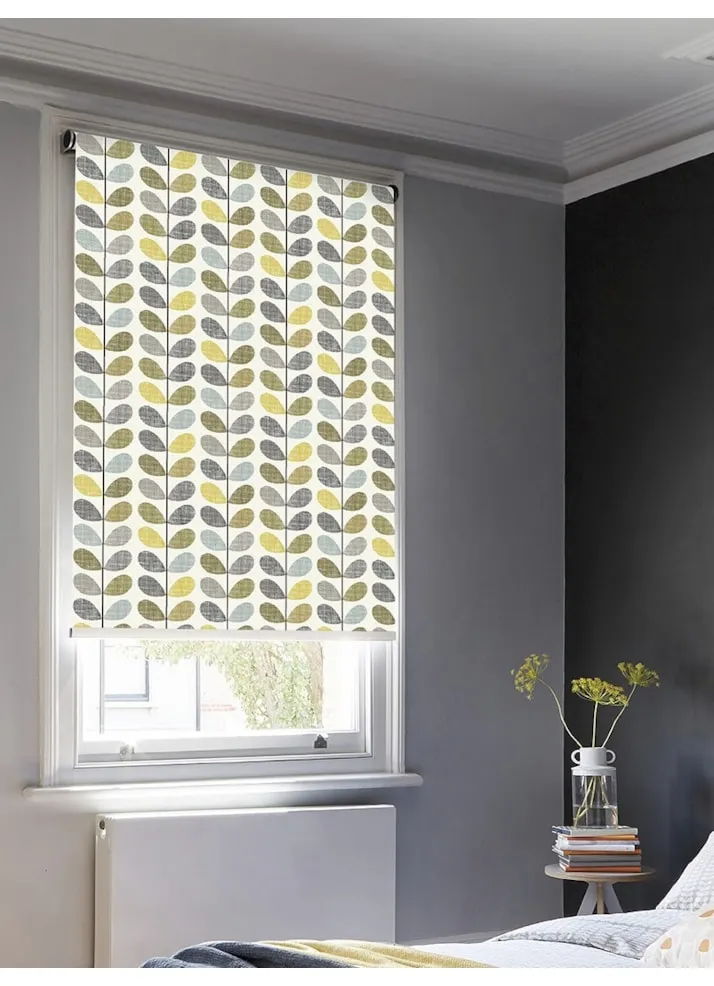Orla Kiely Scribble Stem Sea Grass And Duck Egg Roller Blind