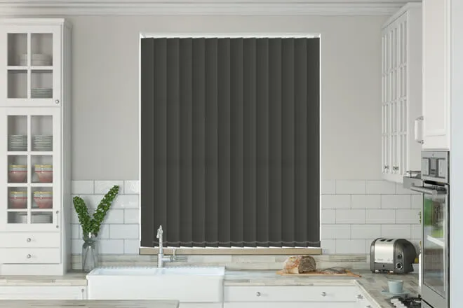 Alpha Charcoal - Fire Retardant & Moisture Resistant Vertical Blind