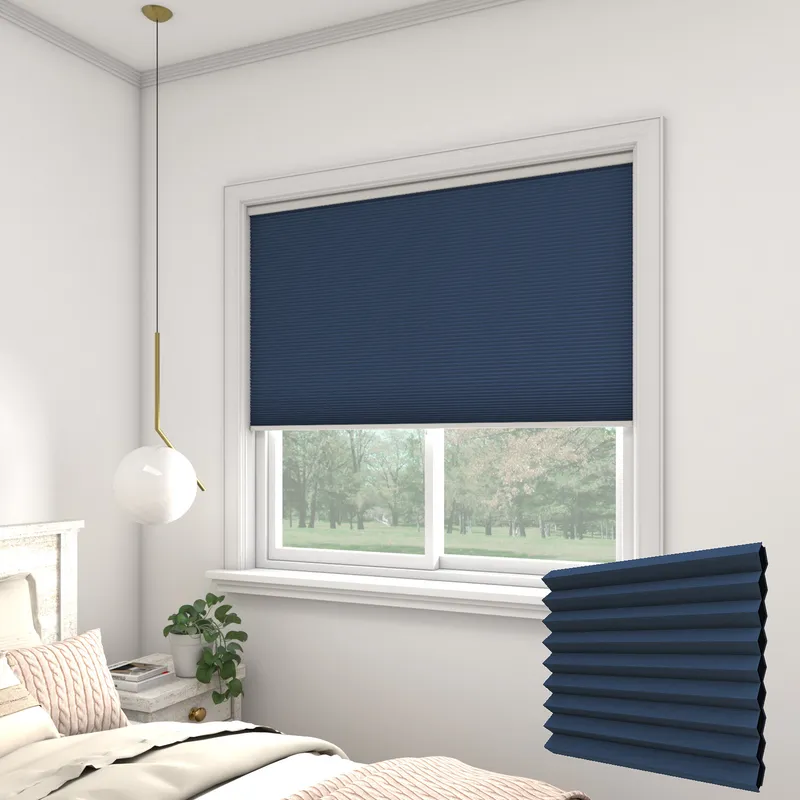 Primitivo Blackout Navy Electric Thermal Honeycomb Blinds