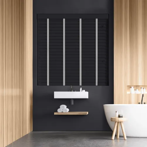 Chroma Faux Wood Blind With Shadow Ladder Tapes