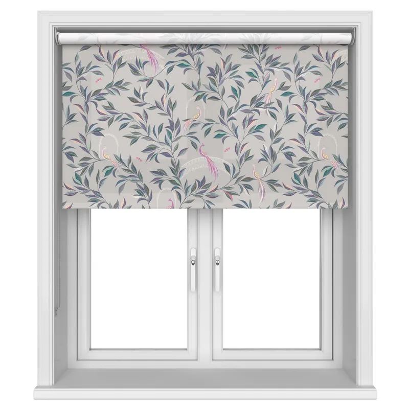 Sara Miller Ornamental Peacock Warm Grey Blinds Uk