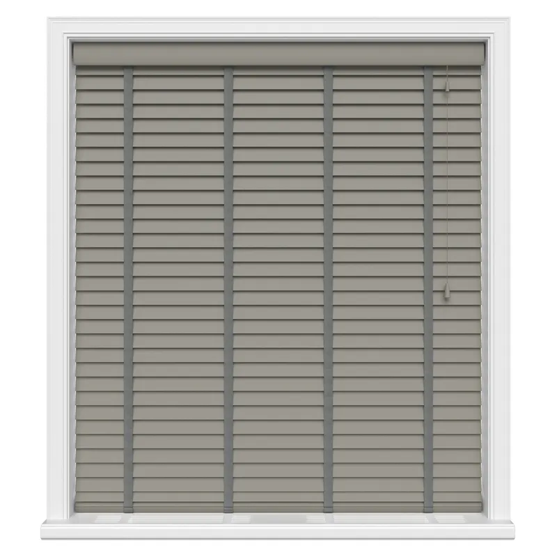 Noble Grey Luxury Ecowood Motorised Uk - Wooden Blinds