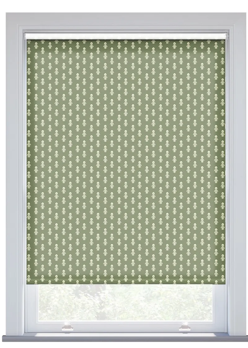 Jl X Sanderson Dabu Forest Green Roller Blind