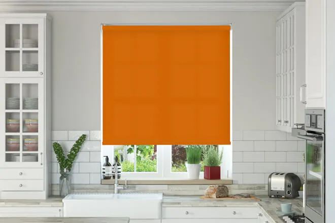 Alpha Orange - Fire Retardant Moisture Resistant Roller Blind