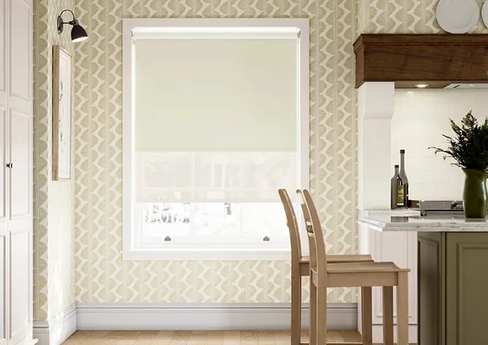 Rimini (Blackout) Cream & Shimmer Barley - Double Roller Blind