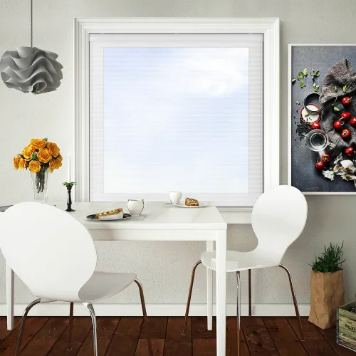 Soft Sheer White Cordless Honeycomb Pleated Blind