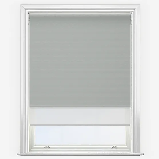 Double Roller Supreme Blackout Dove Grey & White Double Roller Blind