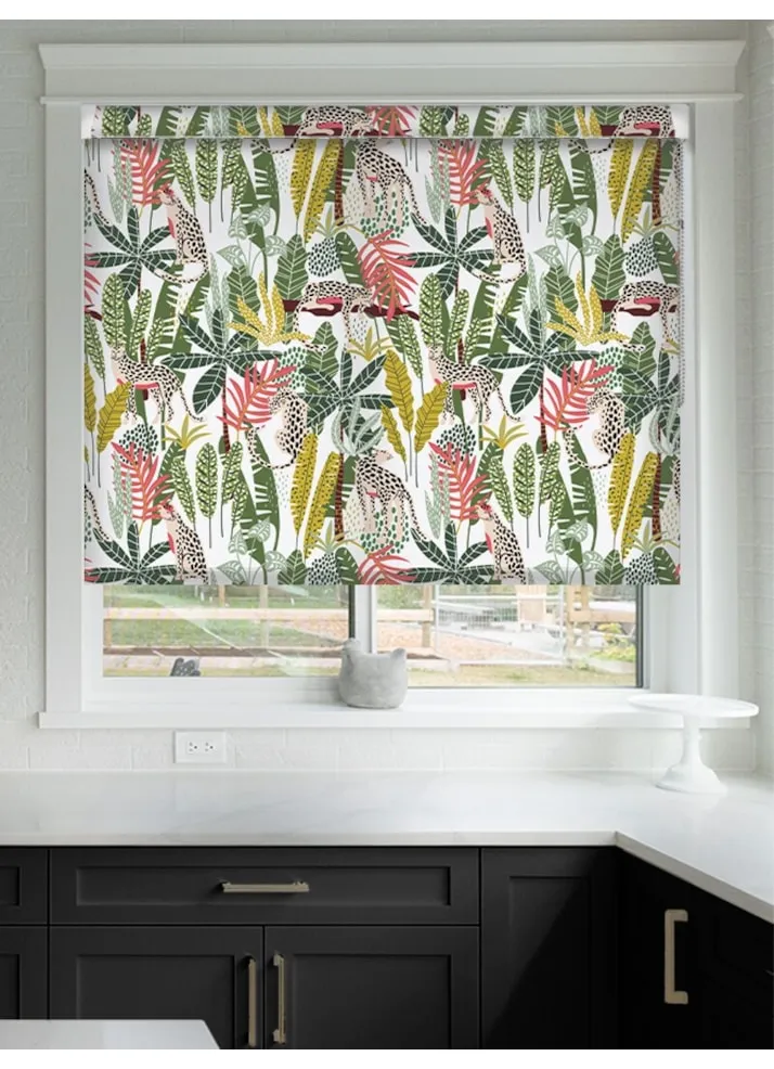 Junglist Lime Floral Grip Fit Roller Blind