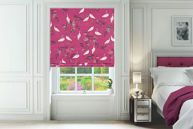 Sara Miller Heron Fuchsia - Designer Roman Blind