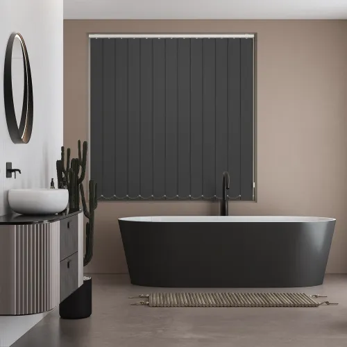 Shower Safe Black Vertical Blind