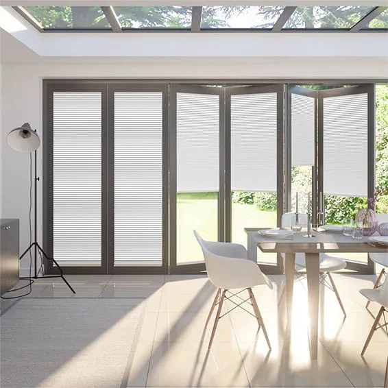 Bifold Clickfit Duoshade White Pleated Blind