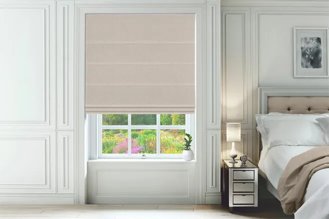 Houston Champagne - Woven Roman Blind