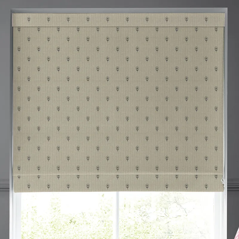 Emily Bond Wild Thyme Made To Measure Roman Blind Charcoal