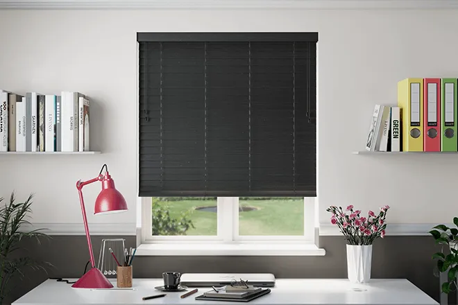 Morgan 50 Bamboo Black - 50mm Slat Wooden Blind