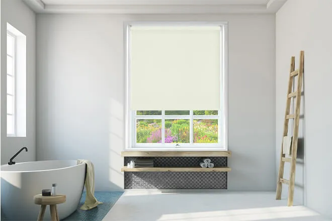 Laura Cream - Waterproof Blackout Roller Blind