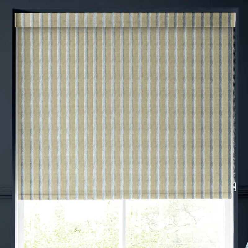 Emily Bond George Stripe Translucent Made To Measure Roller Blind Indigo