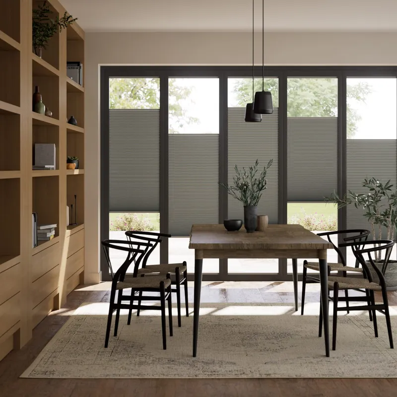 Bifold Adapt Duoluxe Pewter Pleated Blind