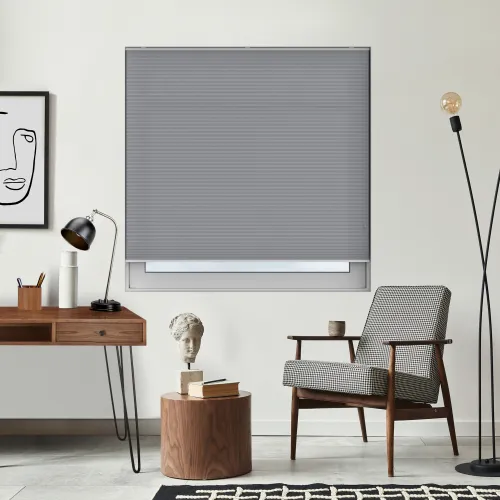 Free Hanging Dovestone Grey Honeycomb Pleated Blind