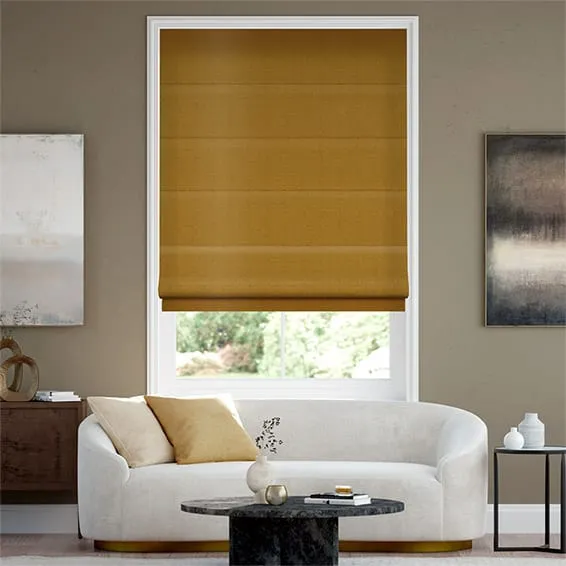 Velvet Antique Gold Roman Blind