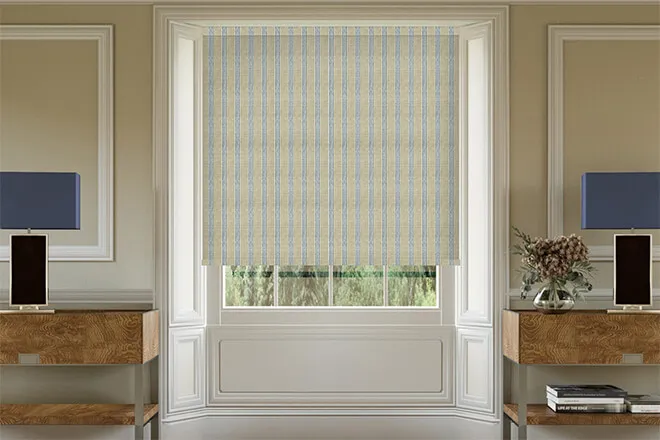 Emily Bond George Stripe Indigo - Designer Roller Blind