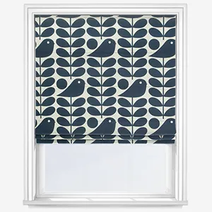 Orla Kiely Early Bird Dark Marine Roman Blind