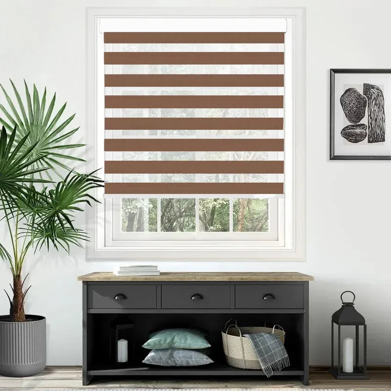 Plain Soft Brown- Day And Night Blinds